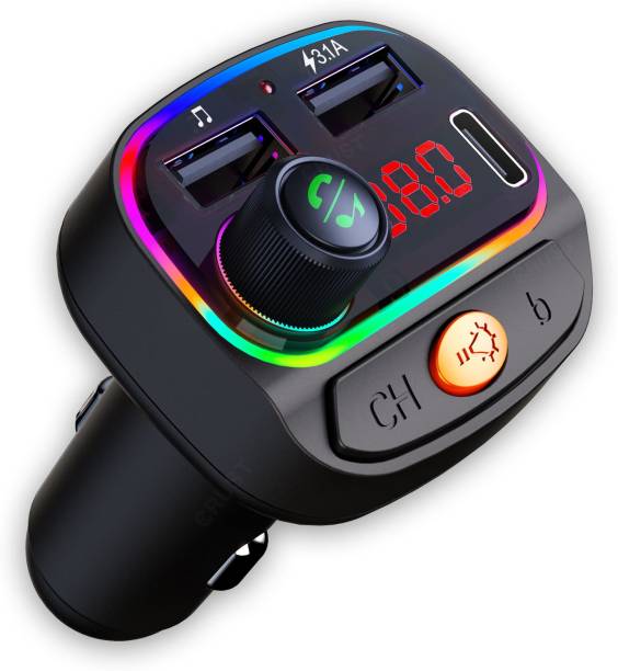 Crust v5.0 Car Bluetooth Device with FM Transmitter, Car Charger, Audio Receiver, MP3 Player, Adapter Dongle, Transmitter