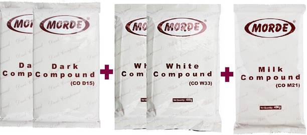 Morde Combo of 2 pc Dark Compound D15 ,2 pc White Compound W33 & 1 pc Milk Compound M21 Bars