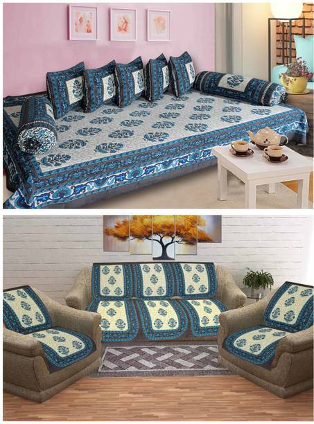 SkyKross Cotton Floral Diwan Set