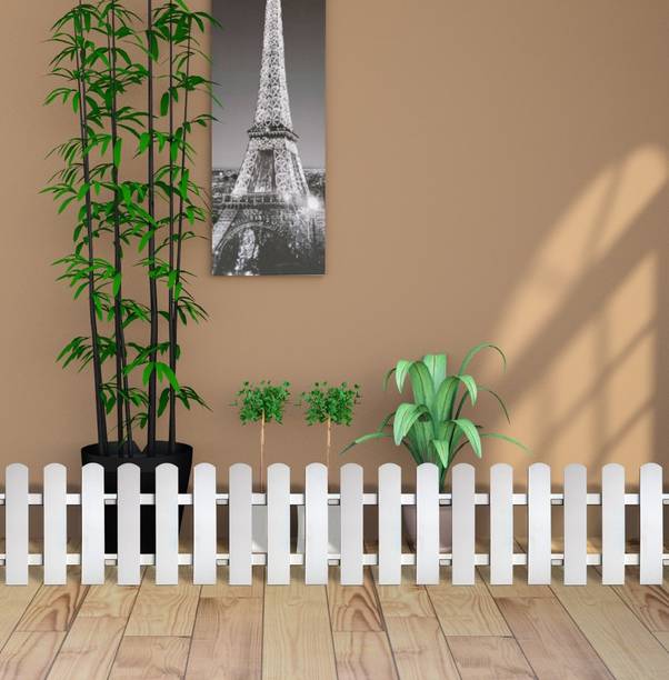 Gardenfix Fence/Picket Fence - Plant Partition Fence (with Spike for Soil Insert) Solid WPC Material - White - Big Size - 6 feet Fence Coverage (Set of 6) 0.3 m Fence Picket