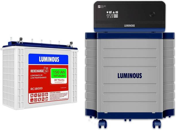 LUMINOUS Zelio 1100 + Rc18000 Tall Tubular Battery+ Trolley Tubular Inverter Battery (150) Tubular Inverter Battery