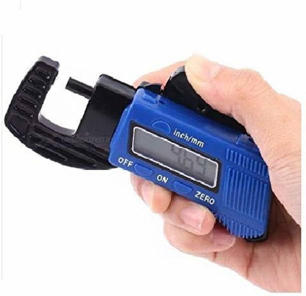 SAFESEED Mini Digital Thickness Gauge Caliper Electronic Pocket Micrometer 0 to 12.7 mm LCD Digital Portable Width Measuring tool Paper/Film/Fabric/Tape Plastic Tester - Blue Micrometer Screw Gauge