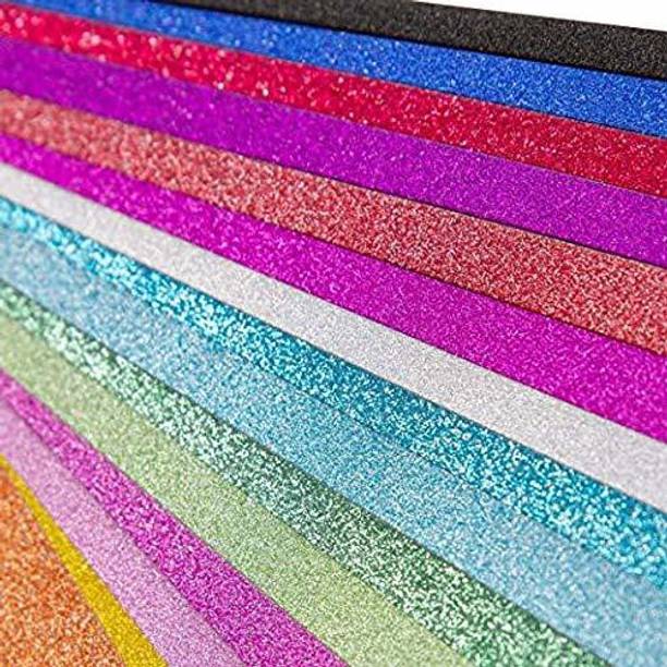 Eclet A4-10 Sheet Glitter Sheets non adhesive Art & Craft Glitter Sheet Paper (Colour Sheet) for Craft,Multicolor A4 200 gsm Coloured Paper