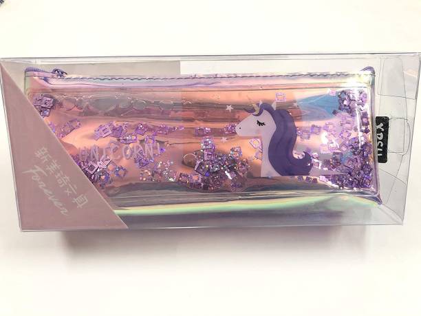MOUSETRAPS Unicorn Shimmery Water Pouch Pencil Case Makeup Purse Travelling Bag for Girls Pouch