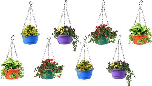 TechHark Hanging Baskets Flower Pot Plant Pot Plant Container Set Money Plant Plant Container Set