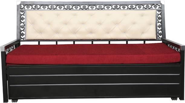 Lakecity group Romania (6x6) 3 Seater Double Metal Pull Out Sofa Cum Bed