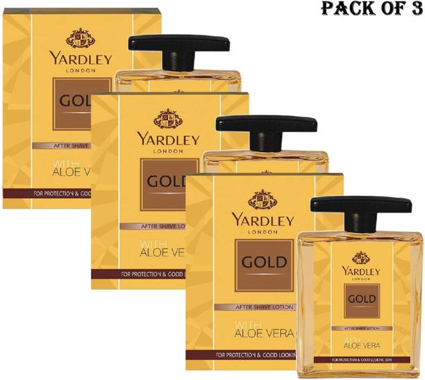 YARDLEY LONDON GOLD AFTER SHAVE LOTION 50 PAK OF 3 W3W