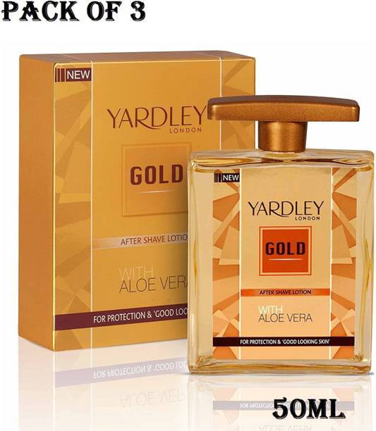 YARDLEY LONDON GOLD AFTER SHAVE LOTION 50 PACK OF 3