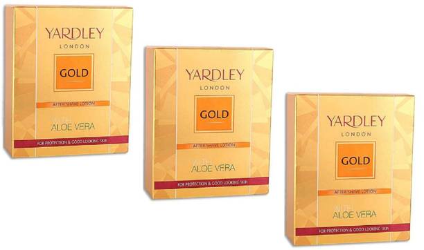 YARDLEY LONDON GOLD WITH ALOE VERA LOTION 50ML EACH 3 PC