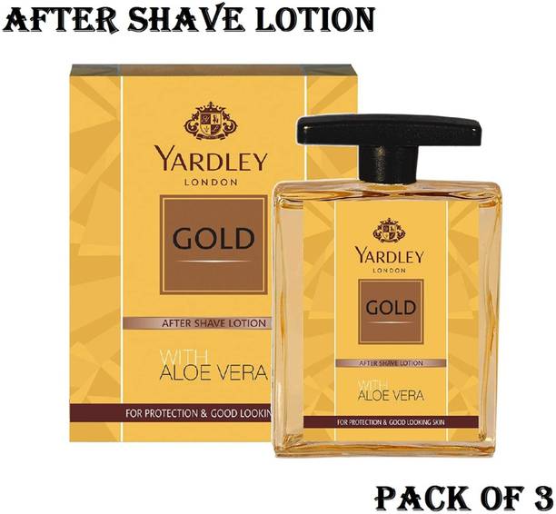 YARDLEY LONDON GOLD AFTER SHAVE LOTION 50ML EACH PAK OF 3