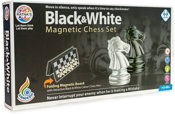Ratnas Black & White Magnetic chess Set Party & Fun Games Board Game (1913) Party & Fun Board Game