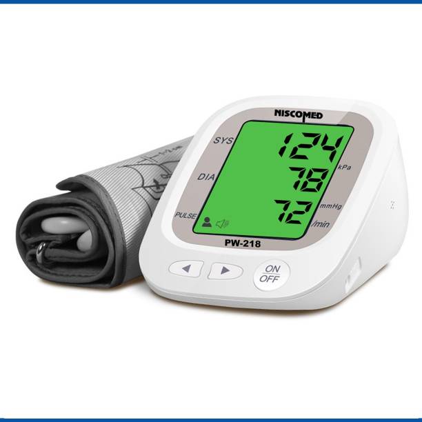 NISCOMED BP Monitor with Extra-Large Cuff , PW-218 Fully Automatic Digital Blood Pressure Monitor with Extra Large Cuff ,3 Color Hypertension Alert LCD indicator, LCD Display Bp Monitor Fully Automatic Digital Blood pressure Monitor Bp Monitor