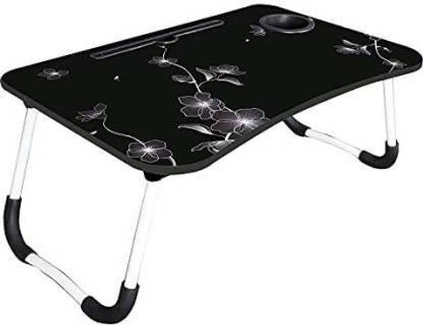 RADHE SALES BLACK FLOWER LAPTOP TABLE Wood Portable Laptop Table