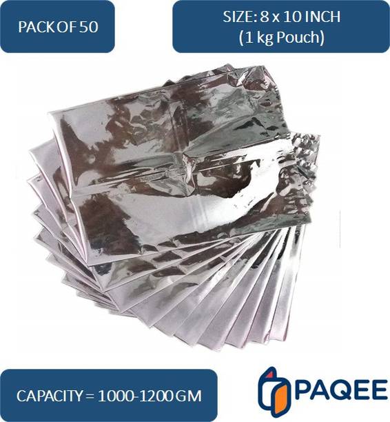 PAQEE Aluminium Silver Food Storage Bags [Food Grade High Quality] Aluminium Storage Pouch