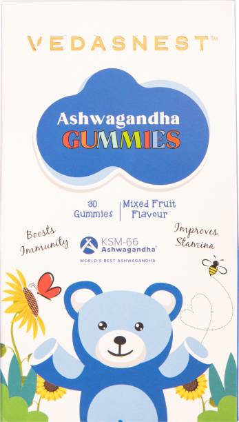 VEDASNEST Pack of 2 Ashwagandh Multivitamin Gummies for Kids - 30 Veg Gummies 100GM Veggie Flavored Gummies