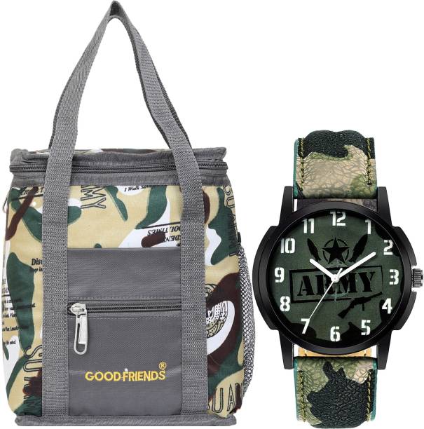 GOOD FRIENDS Travel Lunch / Tiffin / School Bag /Army Watch Waterproof Lunch Bag