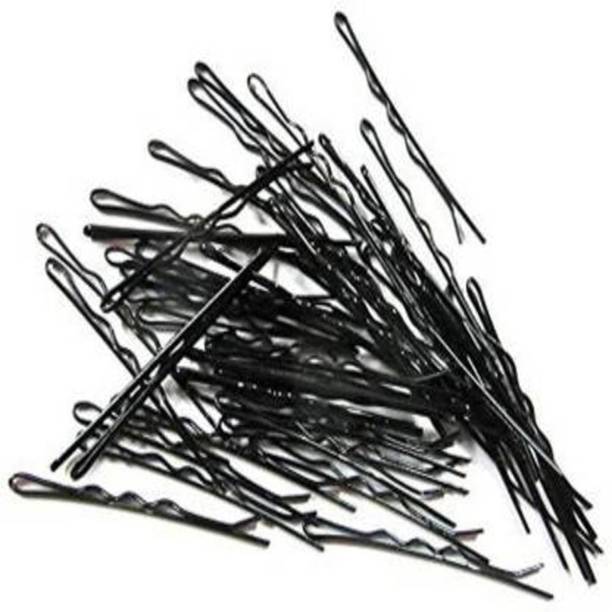 Sharum Crafts 60Pcs Beauty Curved Bobby hair pins for women and girls Hair Pin (Black) Hair Pin