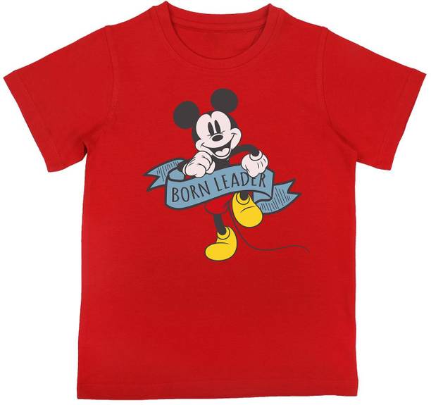 Mickey Mouse Family Boys Graphic Print Pure Cotton Regular T Shirt