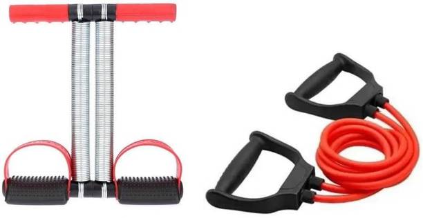 EMMKITZ Combo Red Double Steel Spring with Red toning tube Home Gym Kit Gym & Fitness Kit Ab Exerciser