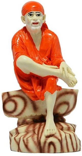 krishnagallery1 Orange Sai Baba Marble Finish Sai Baba Statue , Sai Baba Idol , Decorative Showpiece  -  12 cm