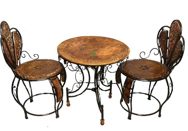 Smarts collection Royal look Wood & Wrought Iron Patio set Metal 2 Seater Dining Set