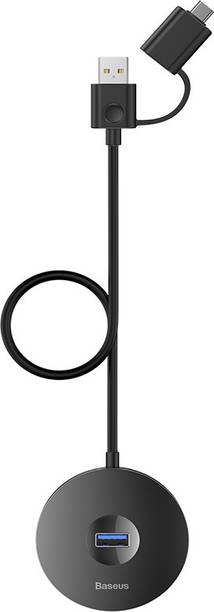 Baseus BASEUS ADAPTER ROUND BOX 4IN1 TYPE-C + USB TO USB3.0 + 3USB2.0 1M BLACK 4 In 1 Type-C + USB A to USB3.0 x1 + USB2.0 x3 USB HUB for MacBook/Laptop/Computer and Device with Type-C Interface 1m Black USB Hub