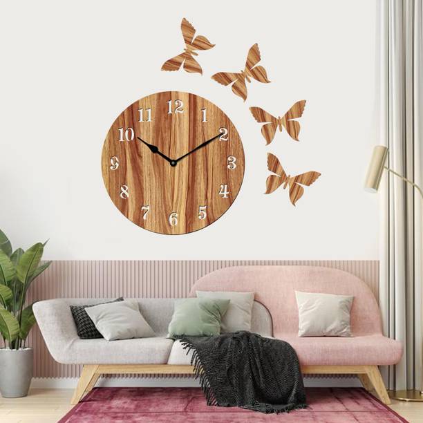 Fravy Analog 25 cm X 25 cm Wall Clock (Beige, Without Glass, Stan