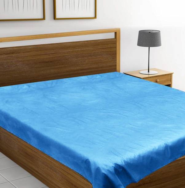 SUNJES 210 TC Polyester Double Solid Flat Bedsheet