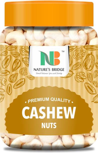 Nature's Bridge Premium Whole Cashew Nuts 400 gm / Kaju Sabut / Kaju / Jumbo size Kaju / Cashew Nuts - 400 gm Jar Pack Hazelnuts
