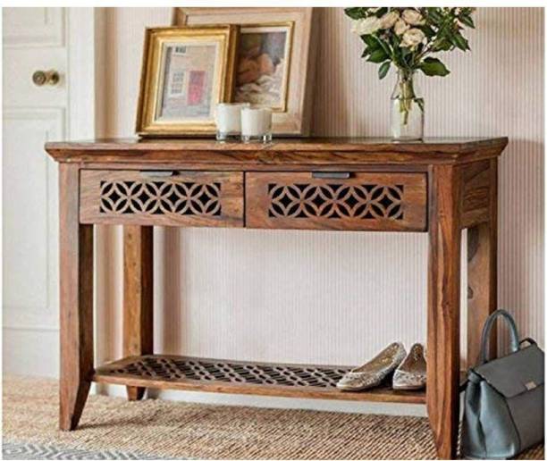DRYLC FURNITURE Solid Wood Sheesham Wood Console Table/ End Table/ Study Table For Living Room Solid Wood Study Table