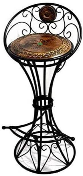 Smarts collection Wood & Wrought Iron Chair/Bar Chair/Bar Stool/Stool for Living Room/Home Decorations Solid Wood Side Table