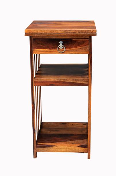Tamannaartpalace TAMANNAARTPALACE Solid Wood Bedside Table with Drawer in Natural Honey Oak Finish (Pre-Assembled) Solid Wood Bedside Table