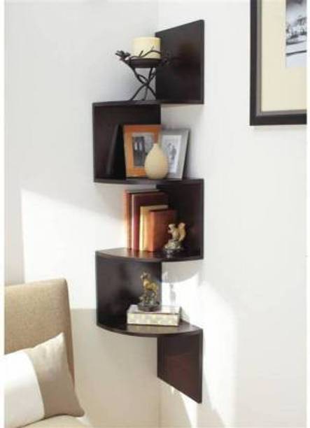 classiconline Wall Mount Corner 4 Tier Engineered Wood Display Unit