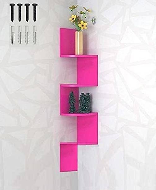 classiconline Wall Mount Corner 4 Tier Engineered Wood Display Unit