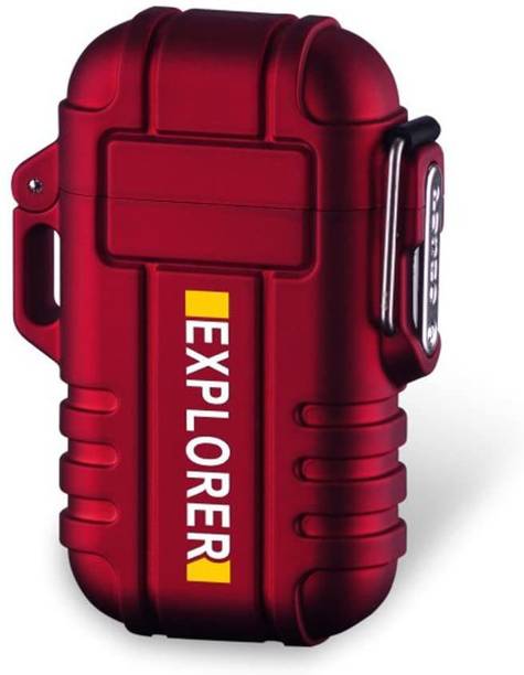 Explorer Waterproof Protective Case Electronic USB Plasma Double Arc Rechargeable Cigarette Lighter (Tesla Coil) Best for Hiking and Rough Use USB Lighter Cigarette Lighter