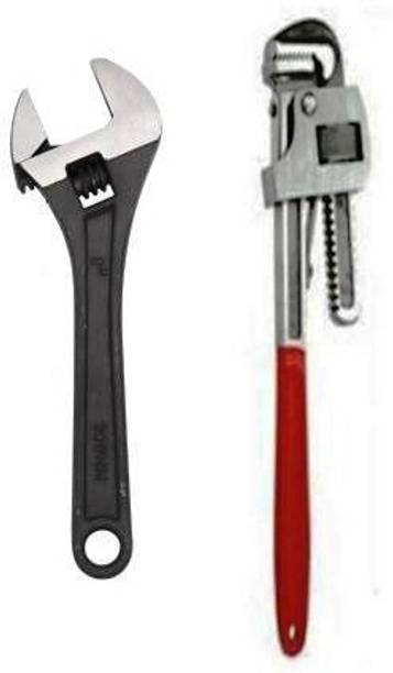 DHATRI TOOLS 8 INCH ADJUSTABLE ,14 INCH PIPE WRENCH Single Sided Pipe Wrench