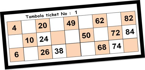 Tambola Tickets Simple Tickets Theme Bingo Housie tickets for Tambola Game (Set of 100 Cards, Printed on Hard Sheet, Premium Quality, Big Size) Board Game Accessories Board Game