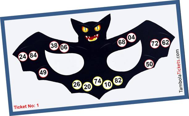 Tambola Tickets bat Theme Bingo Housie tickets for Tambola Game (Set of 27 Cards, Printed on Hard Sheet, Premium Quality, Big Size) Board Game Accessories