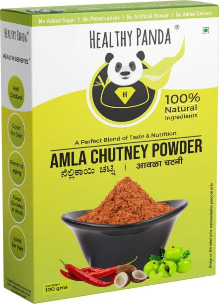 HEALTHY PANDA Amla Chutney / Avla Chutney / Gooseberry Chutney / Nellikai Chutney / Amla Chutney Podi / Usirikaya Karam podi / Usiri Karam podi 100% Fresh & Natural Chutney (100 Gms) 100 Pack of 1 Chutney Powder