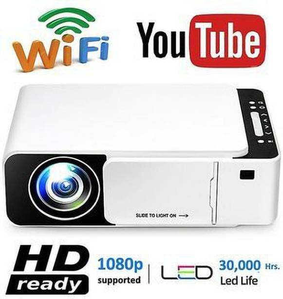 IBS BEST QUALITY T6 WIFI LED Projector 1080p Full HD with Built-in YouTube - Supports Wifi, HDMI,VGA,AV IN,USB, Miracast - Mini Portable 4700 lm LCD4700 lm LED (4700 lm / Wireless / Remote Controller) Portable Projector