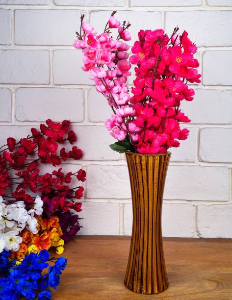 Ryme Combo Of Baby Pink And Dark Pink Orchids Flower Bunch For Home Decoration (Pack Of 2) Pink, Red Orchids Artificial Flower