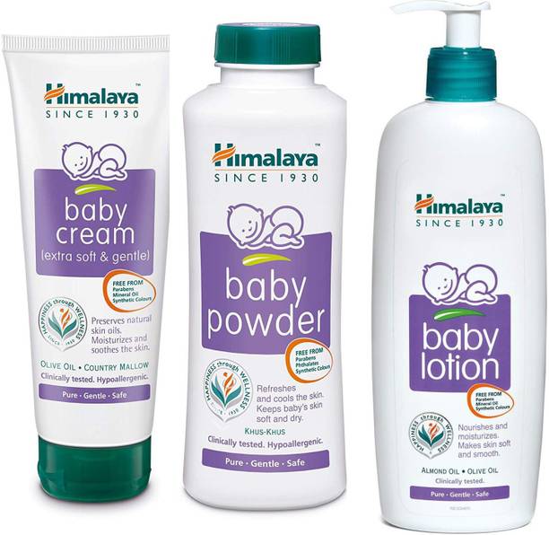 HIMALAYA Baby Cream 200 Gram & Powder 400 Gram Baby Lotion 400 ML Offer Combo