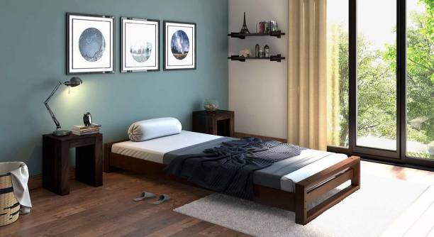 FURINNO Solid Wood Single Bed