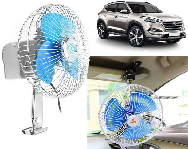 Selifaur 2NF143 - 6 Inch 12 Volt DC Auto Rotate On/Off Switch Wiring Set Portable Electric Oscillating car Fan tucson Car Interior Fan