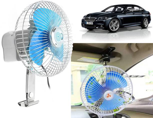Selifaur 2NF26 - 6 Inch 12 Volt DC Auto Rotate On/Off Switch Wiring Set Portable Electric Oscillating car Fan 5 Series Car Interior Fan