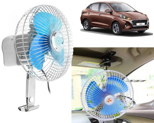Selifaur 2NF117 - 6 Inch 12 Volt DC Auto Rotate On/Off Switch Wiring Set Portable Electric Oscillating car Fan Aura Car Interior Fan