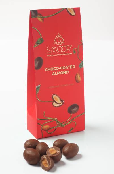 Smoor Almond Milk Chocolate Coated Nuts-Lightly roasted almonds enrobed in Belgian chocolate Crackles