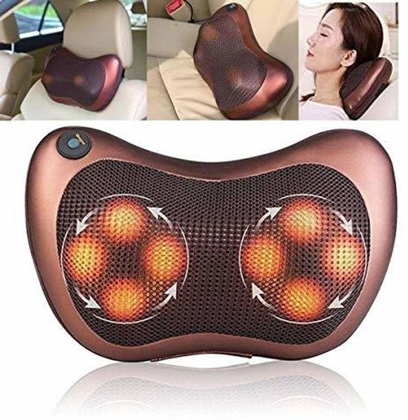 HBD SALES S264 Electronic Massage Pillow Massager Cushion Car Lumbar Neck Back Shoulder Heat Pillow Deep Kneading Massager Relax Pain Back Pillow for Car Home Office Massager (Brown- 1 piece) Massager
