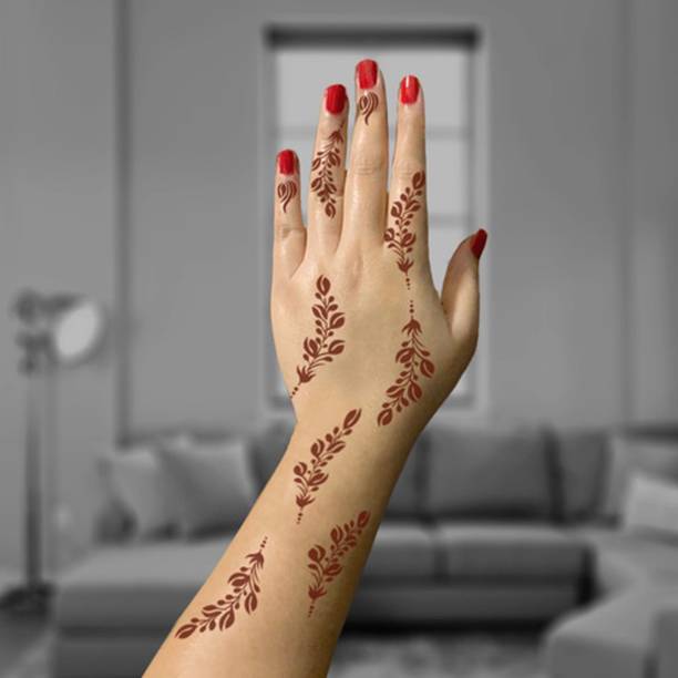 IVANA'S Ivana's Stencil Premium Collection DIY Kit For HAND Henna Tattoo Stencil Set for Women, Girls, Hand, Finger Attractive Design Temporary Tattoo -