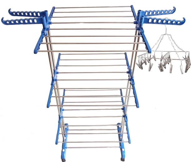 TNC Steel Floor Cloth Dryer Stand T-CDS-3TIER-B2SS-0194